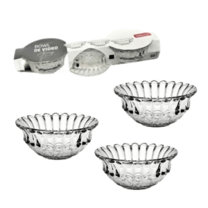 Jogo c/ 03 bowl vidro transparente sobremesa alexy 21846 Wellmix