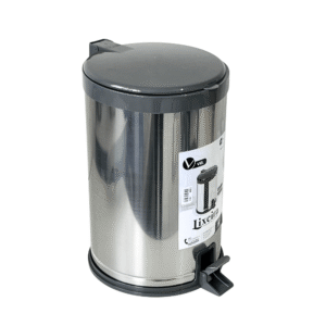 Lixeiro 15 lts c/ pedal inox tampa cinza ref 3596 Viel Industria
