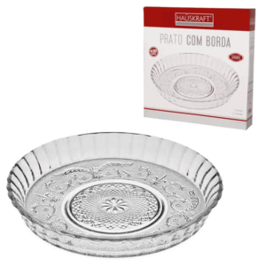 Prato p/ bolo 30cm vidro c/ borda ref pm3000 Etilux