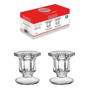 Kit c/ 02 casticais vidro veneza ref ch1155 Etilux