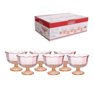 Jogo c/ 06 tacas 410ml sobremesa vidro peach 003 Etilux
