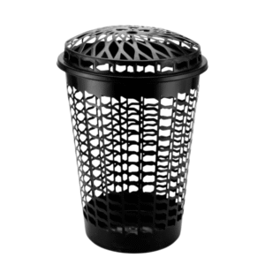 Cesto 56 lts telado plastico preto c/ tampa ref 2801 Plasnew