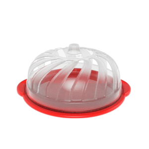 Boleira redonda vermelha c/ tampa transp ref 1017 Uninjet