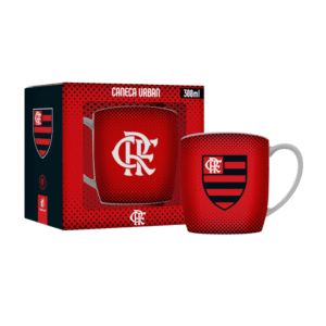 Caneca 300 ml porcelana times flamengo 2 ref 3498 JTX Comercio