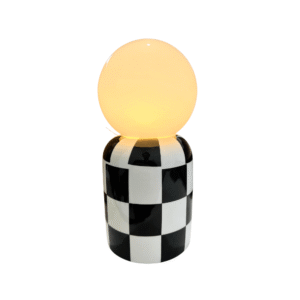 Luminaria 17x7,8cm vidro e ceramica a pilha cb4152 C3B Comercio