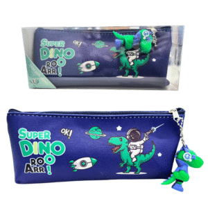 Estojo escolar 20x08cm c/ chaveiro dino ref he61525 Interponte