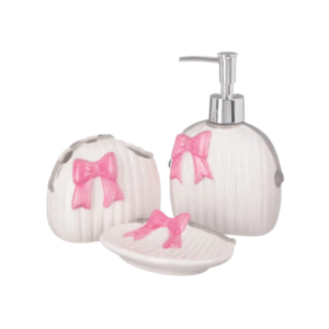 Kit banheiro 03 pcs porcelana dream lace ref prb01140 Rio de Ouro