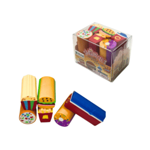 Kit c/ 06 borrachas escolar infantil fast food ref max0034 Primax