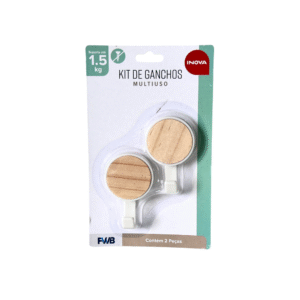 Kit c/ 02 ganchos multiuso plastico ref fj91132 FWB