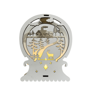 Enfeite decorativo de natal luminaria mdf cabana 1026n Maia