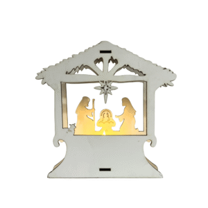 Enfeite decorativo de natal luminaria mdf presepio 1031 Maia