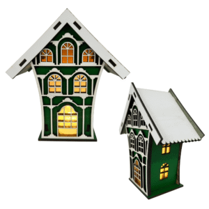 Enfeite decorativo de natal luminaria mdf casa alta 5903 Maia