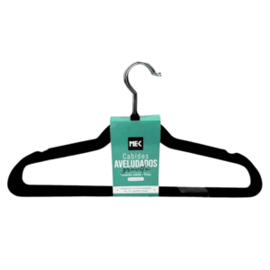 Kit c/ 05 cabides veludo preto ref 9400 Jolitex