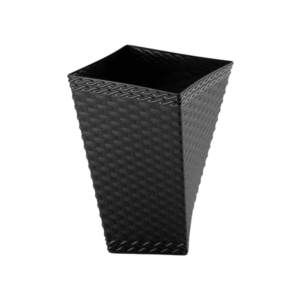 Vaso 12 lts rattan twister preto ref 991 Injeplastec