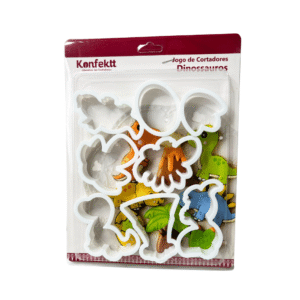 Kit c/ 08 modelador plast cortador bolacha dinossauro 139 Kehome