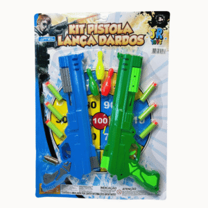 Cartela c/ 02 pistolas lanca projeteis infantil jr0379t JR Toys