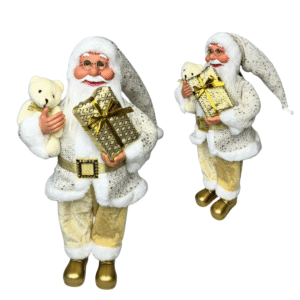 Papai noel decorativo de natal 46cm bco dourado nat214 Multiart