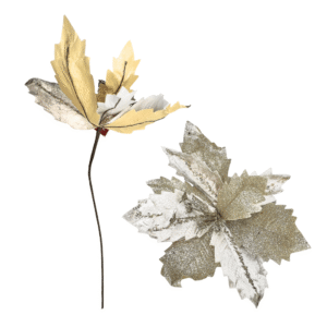 Enfeite decorativo de natal galho flor 27cm ref flh18 Multiart