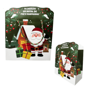 Sacola 22x21x10cm presente decorativa de natal scx0117 Multiart