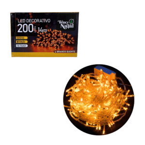 Pisca pisca led 200 lamp bco quente fio trans 14mts 220V Winth