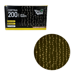 Pisca pisca led 200 lamp cortina bco quente 02mts 220V Winth