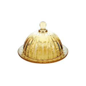 Queijeira 14x10cm vidro milano ambar ref 88608 Kehome