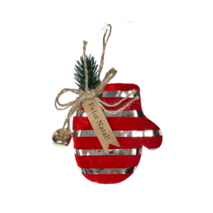 Enfeite decorativo de natal mini luva feltro 08cm nta10127 Fartex