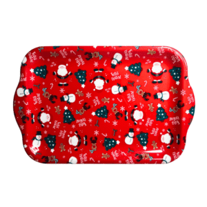 Bandeja 24,5x23cm melamina retangular natal ref ntw12052 Fartex