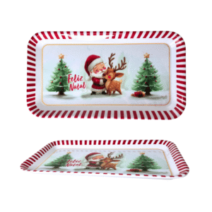 Travessa 29,8x16,5cm retangular melamina natal ntw13901 Fartex