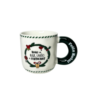 Caneca 300 ml porcelana decorativa natal ref ntw50122 Fartex