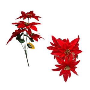 Buque c/ 05 galhos flor 28cm vermelha natal ntr65009 Fartex