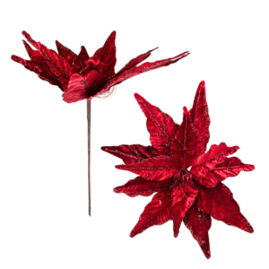 Enfeite decorativo de natal galho flor 28cm ref ntr81285 Fartex