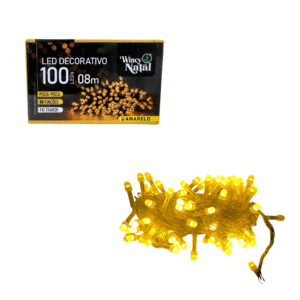 Pisca pisca 100 lampadas led amarelo fio transp 08mts 220V Winth