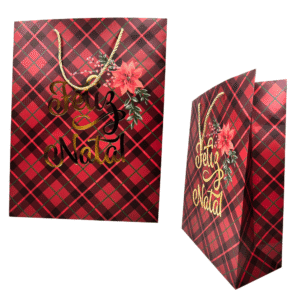 Sacola 28x37x12cm presente decorativa de natal scx0131 Multiart