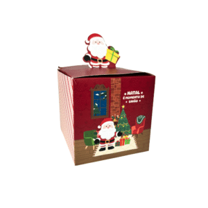 Caixa presente 09x09cm papel decorativa natal scx0144 Multiart