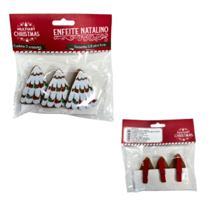 Enfeite decorativo de natal c/ 03 pregadores natm0104 Multiart