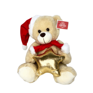 Urso de pelucia decorativo natal 25cm ref nat0323 Multiart