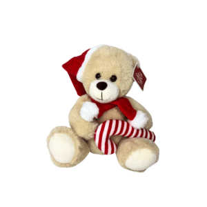 Urso de pelucia decorativo natal 20cm ref nat0324 Multiart