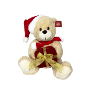 Urso de pelucia decorativo natal 25cm ref nat0327 Multiart