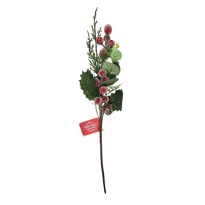 Enfeite decorativo de natal galho 37cm ref flh150 Multiart