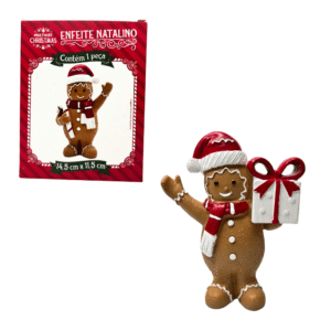 Enfeite decorativo natal biscoito 14,57x11cm resina 358 Multiart