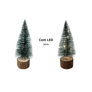 Arvore de natal mini 15cm verde nevado c/fio de fada 359 Multiart