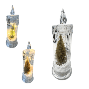 Enfeite decorativo de natal vela acrilico led vlx0041 Multiart