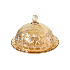 Queijeira 20cm vidro c/ tampa ambar madrid ref 9999 Jolitex