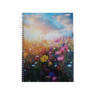 Caderno 12 mat 192 folhas espiral capa dura paz 7777 Jandaia
