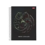 Caderno 10 mat 160 folhas espiral capa dura house dragon Jandaia