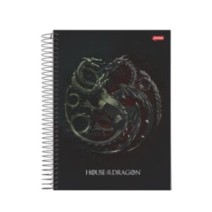 Caderno 10 mat 160 folhas espiral capa dura house dragon Jandaia