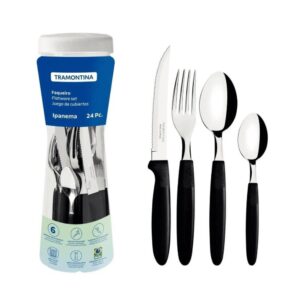Faqueiro 24pcs ipanema cabo preto no pote 091 Tramontina