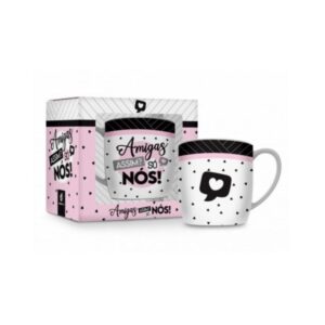 Caneca 300 ml porcelana amigas assim so nos 12041 JTX Comercio