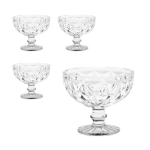 Jogo c/ 04 tacas 300ml sobremesa vidro diamond f0304 Flashgoods